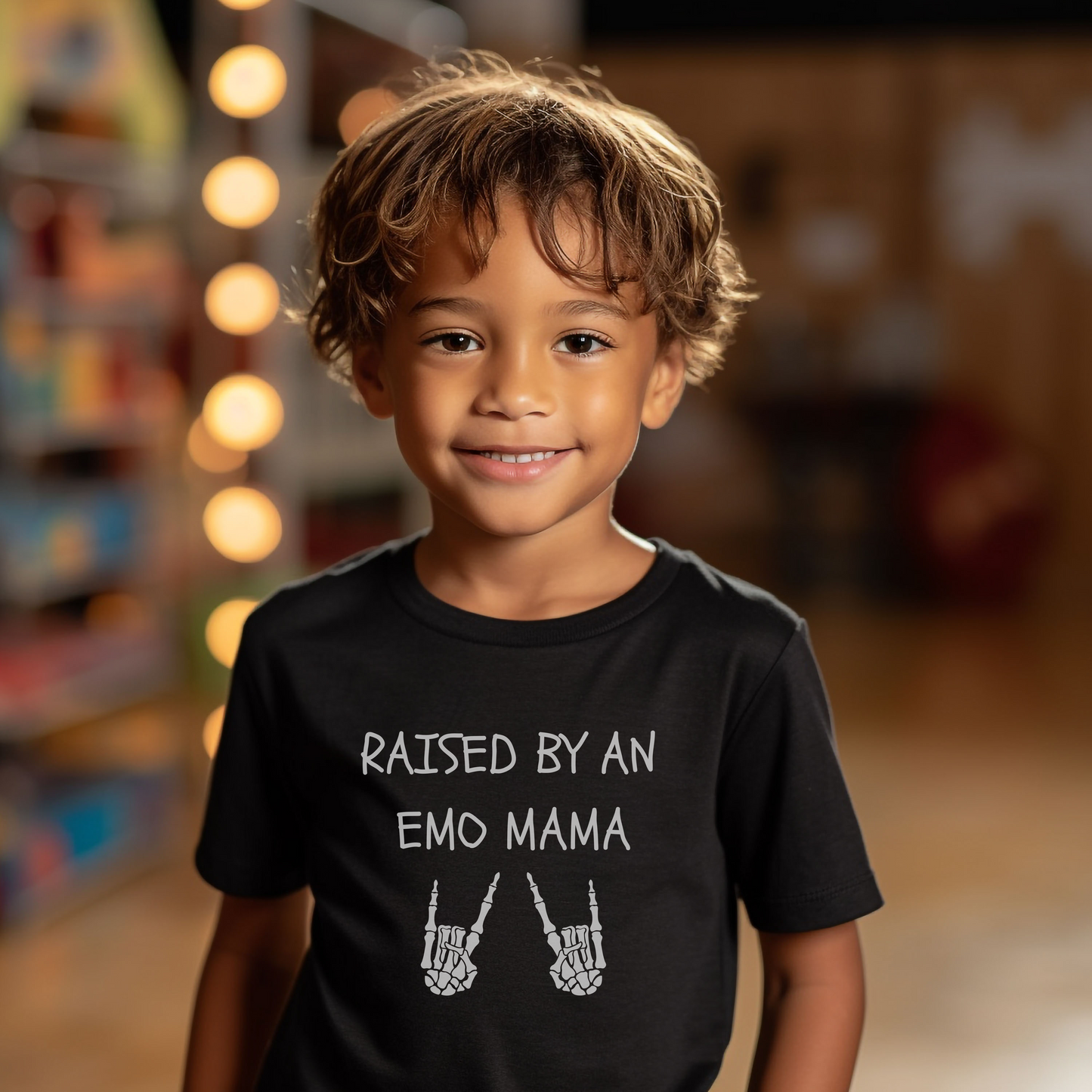 Raised By An Emo Mama Kid's T-shirt