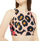 Pinky Peach Leopard Print Sporty Bikini Set