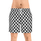 Washed Checkered Men's Swim Shorts