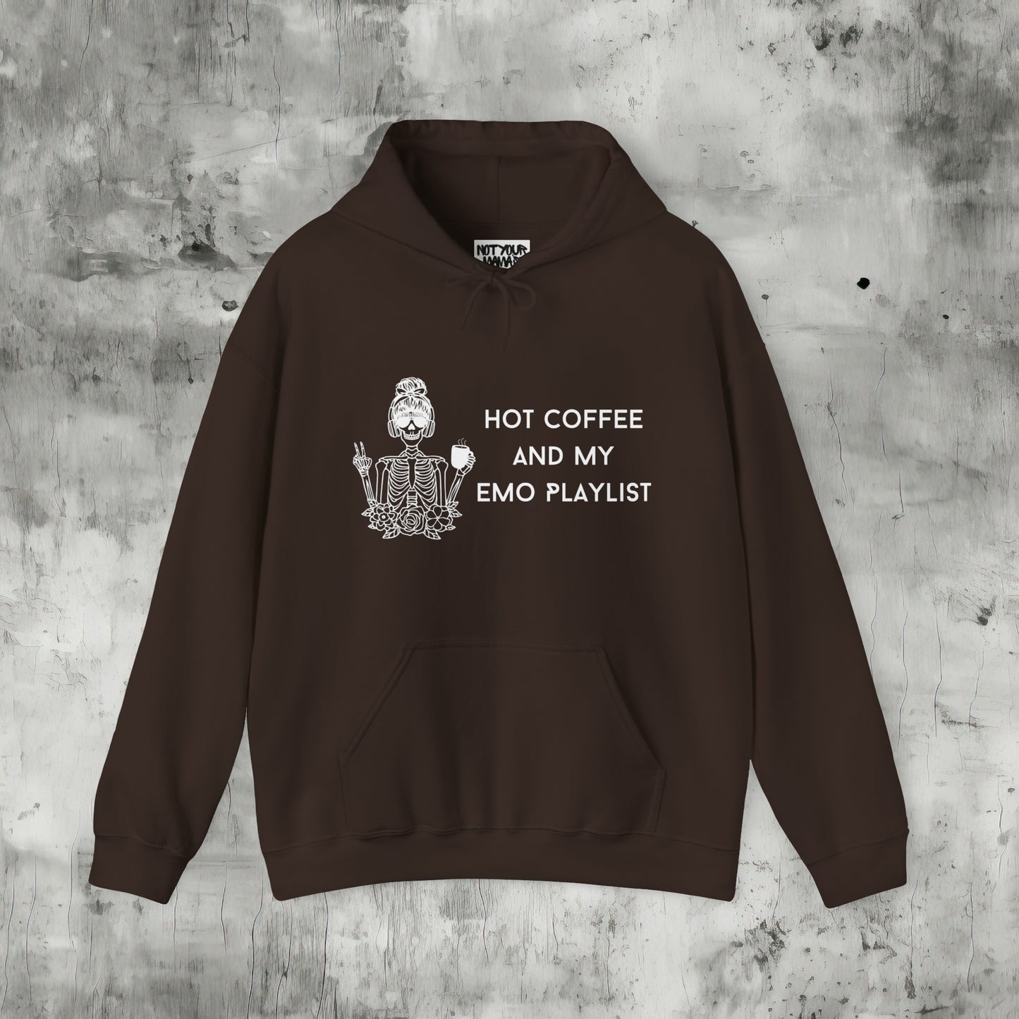 Hot Coffee and my Emo Playlist Hoodie