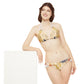 Beige Abstract Strappy Bikini Set