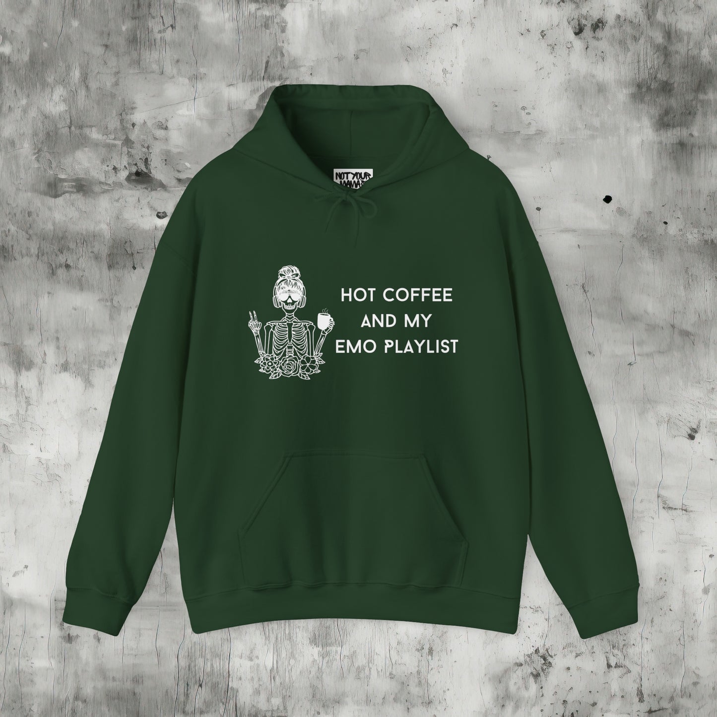 Hot Coffee and my Emo Playlist Hoodie