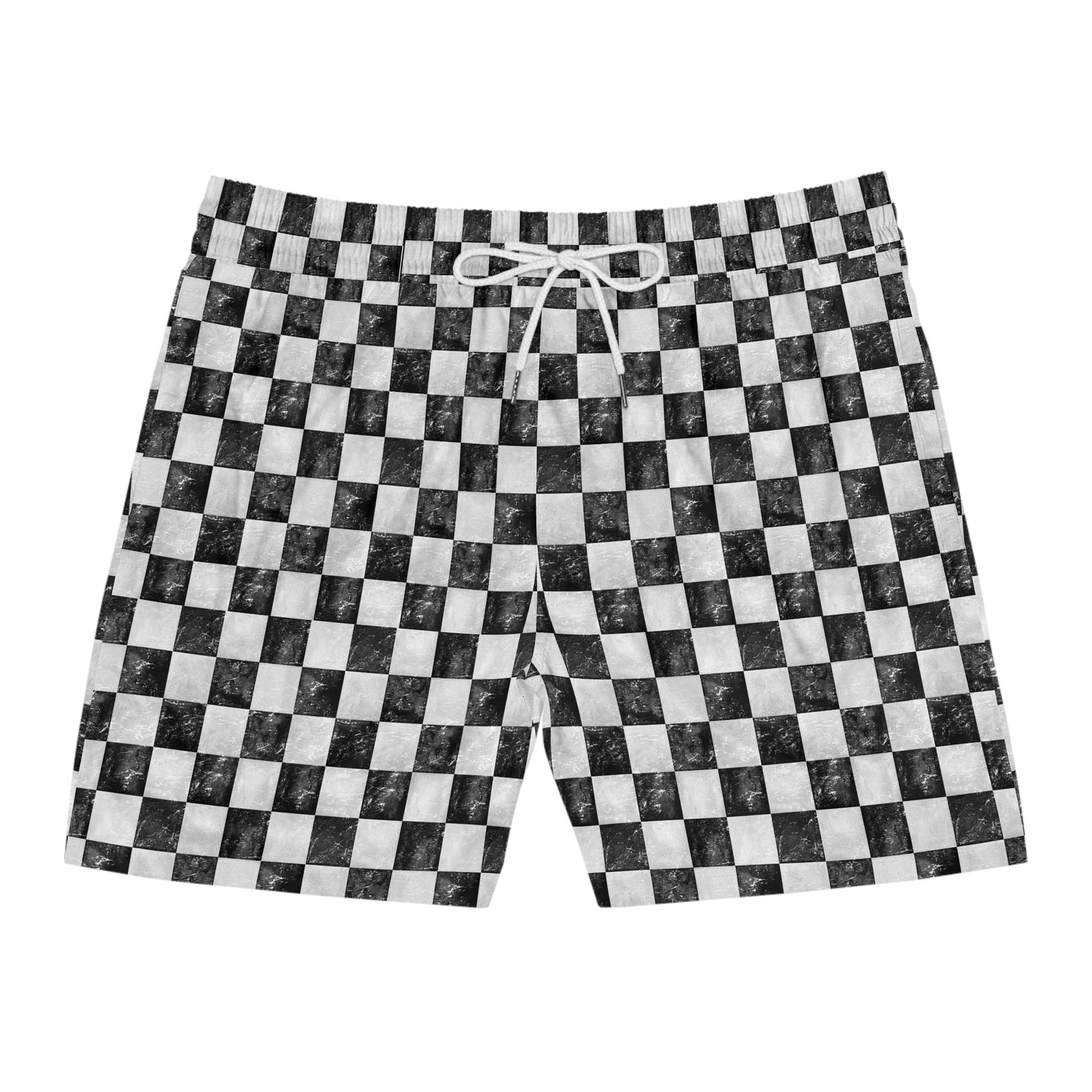 Washed Checkered Men's Swim Shorts