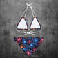 Neon Flowers Strappy Bikini Set