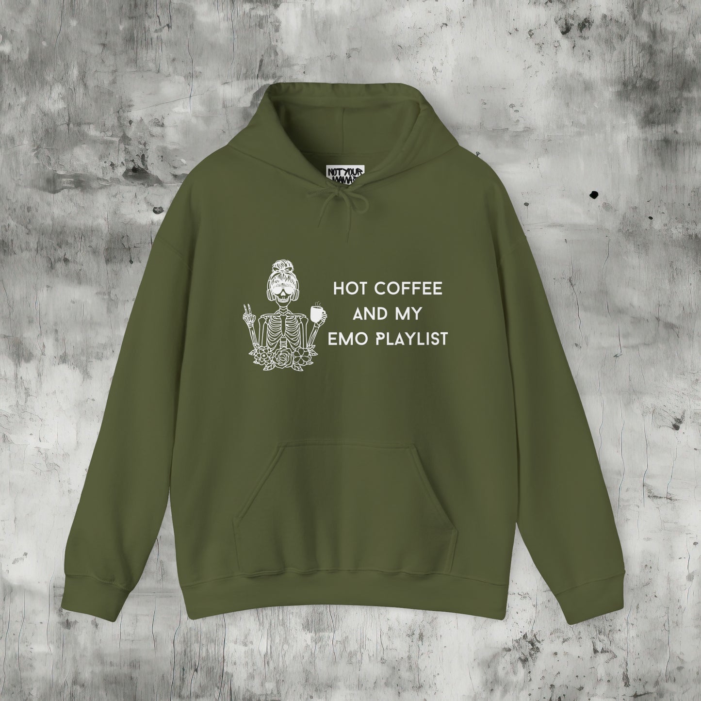 Hot Coffee and my Emo Playlist Hoodie