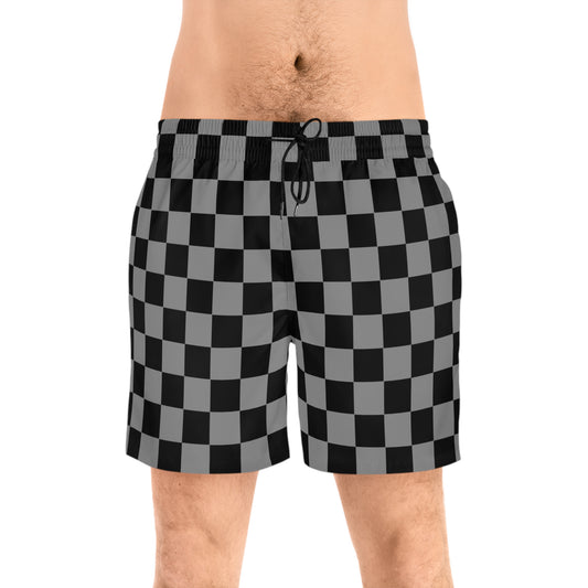 Checker Men's Mid-Length Swim Shorts