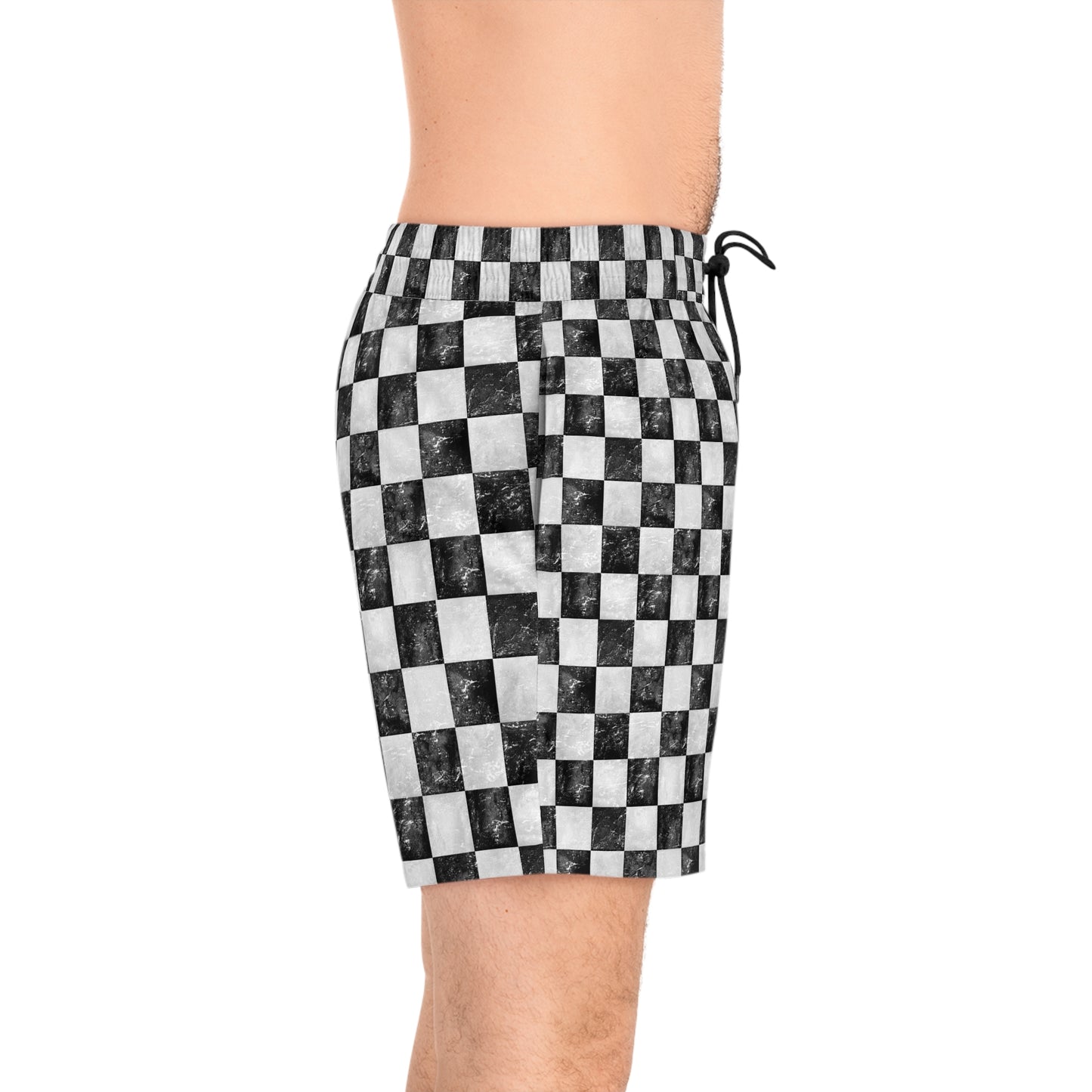 Washed Checkered Men's Swim Shorts
