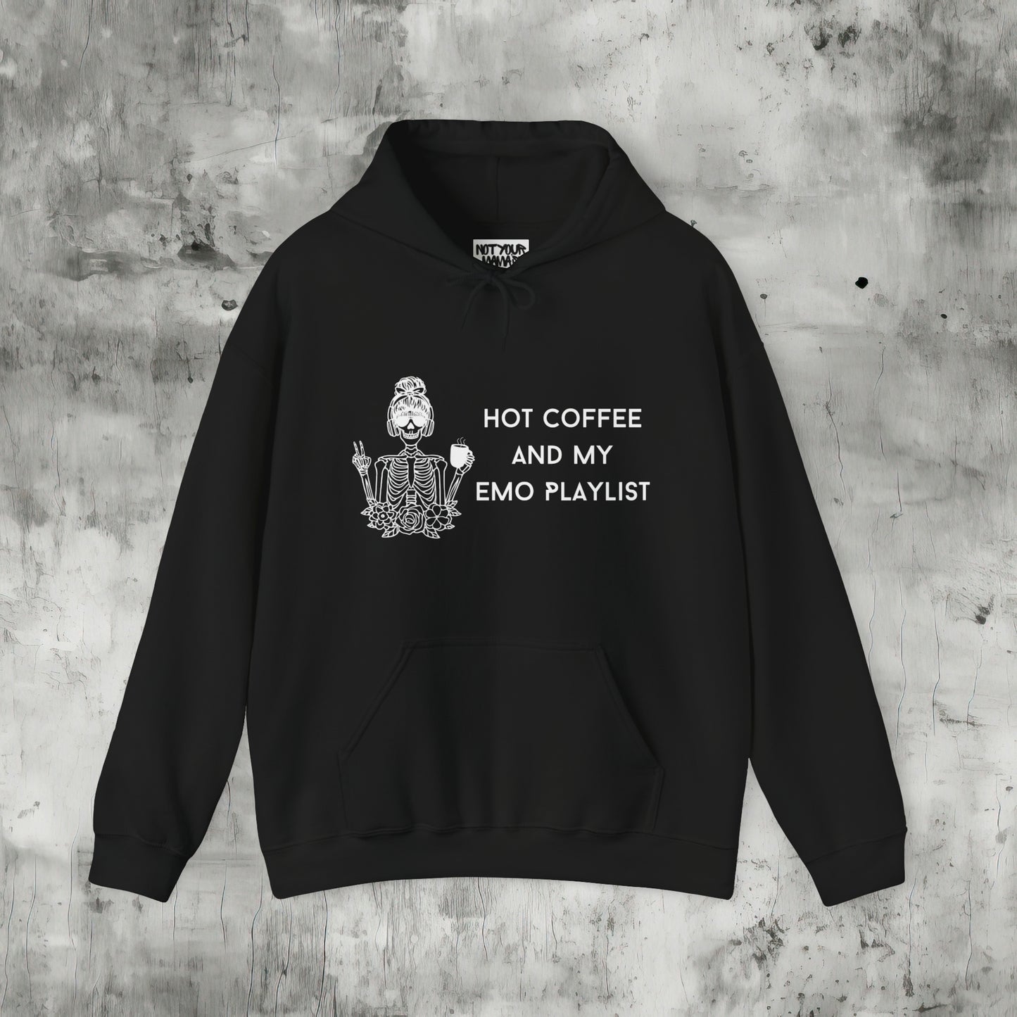Hot Coffee and my Emo Playlist Hoodie