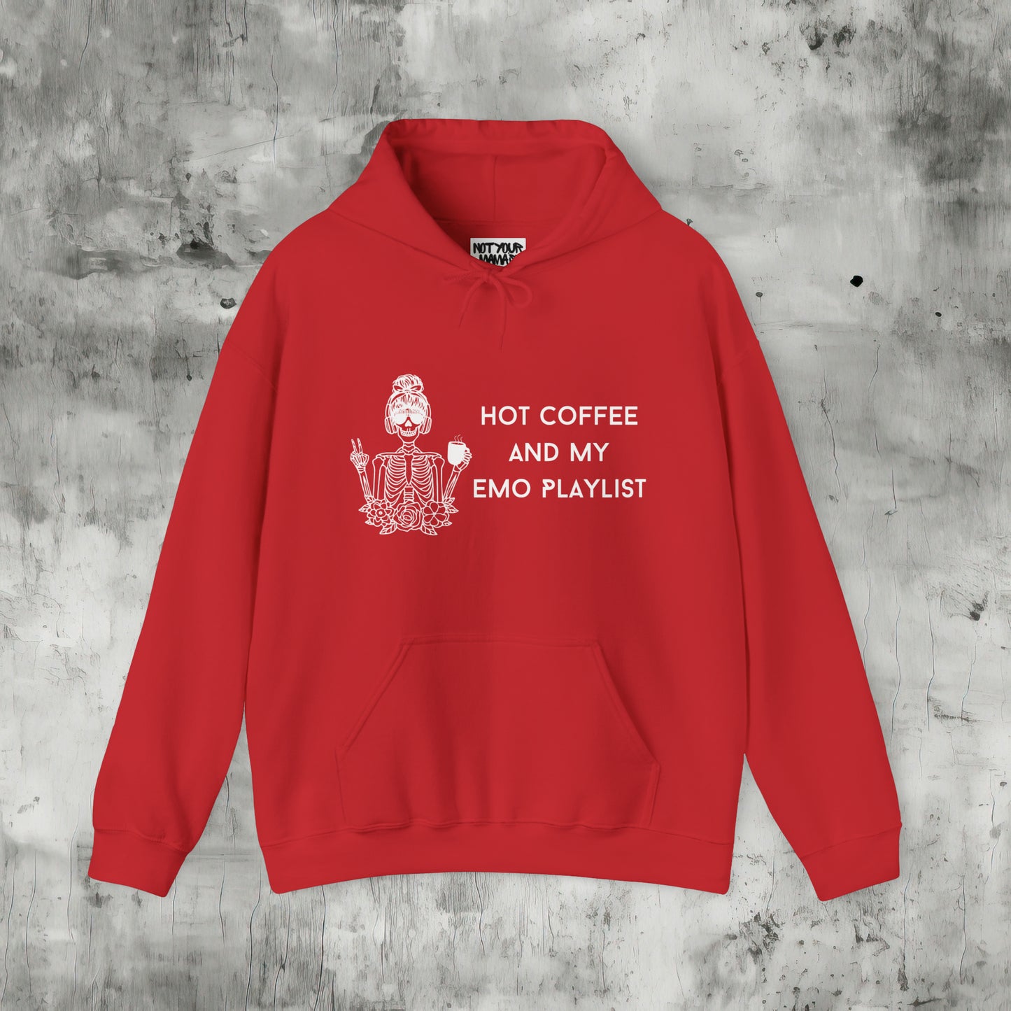 Hot Coffee and my Emo Playlist Hoodie