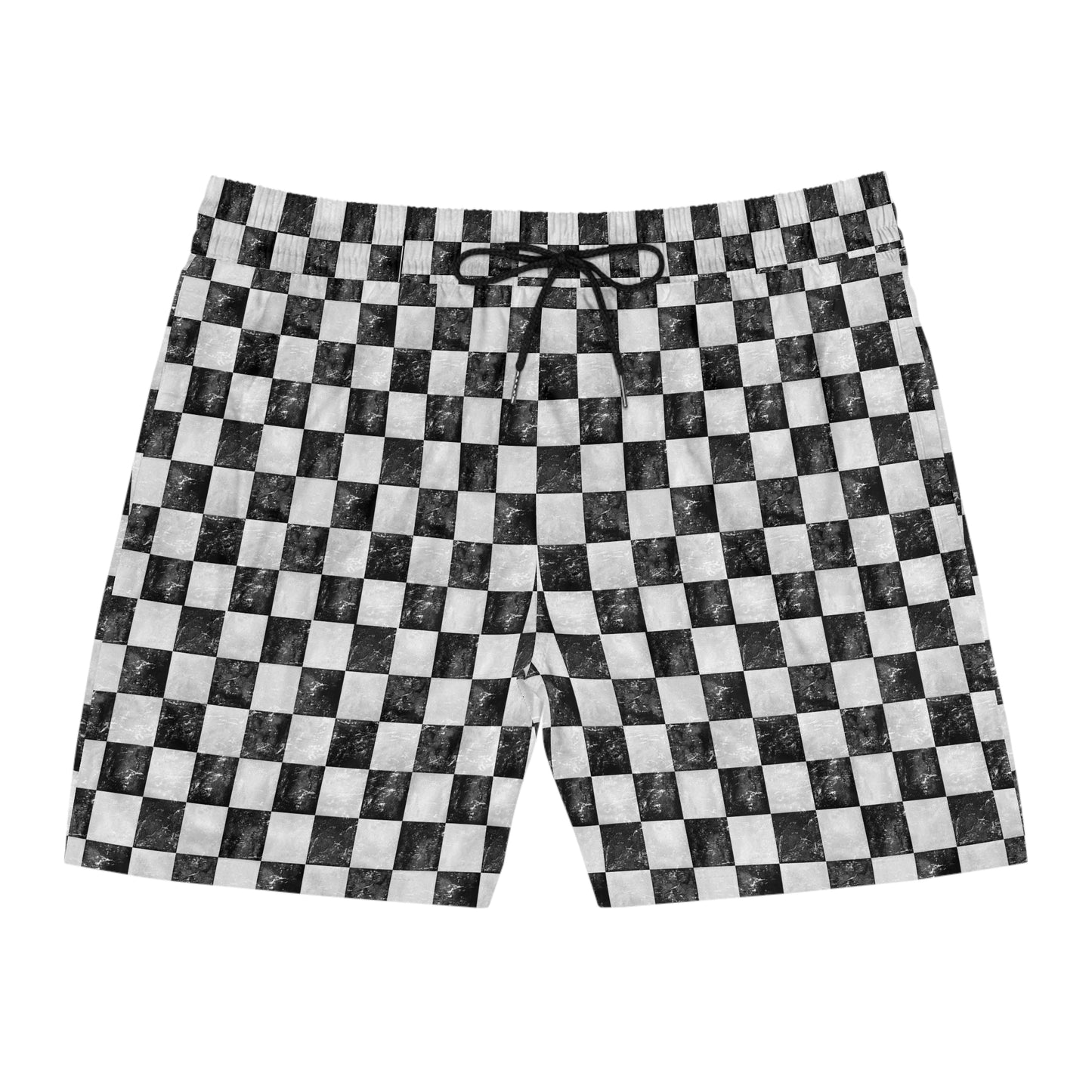 Washed Checkered Men's Swim Shorts