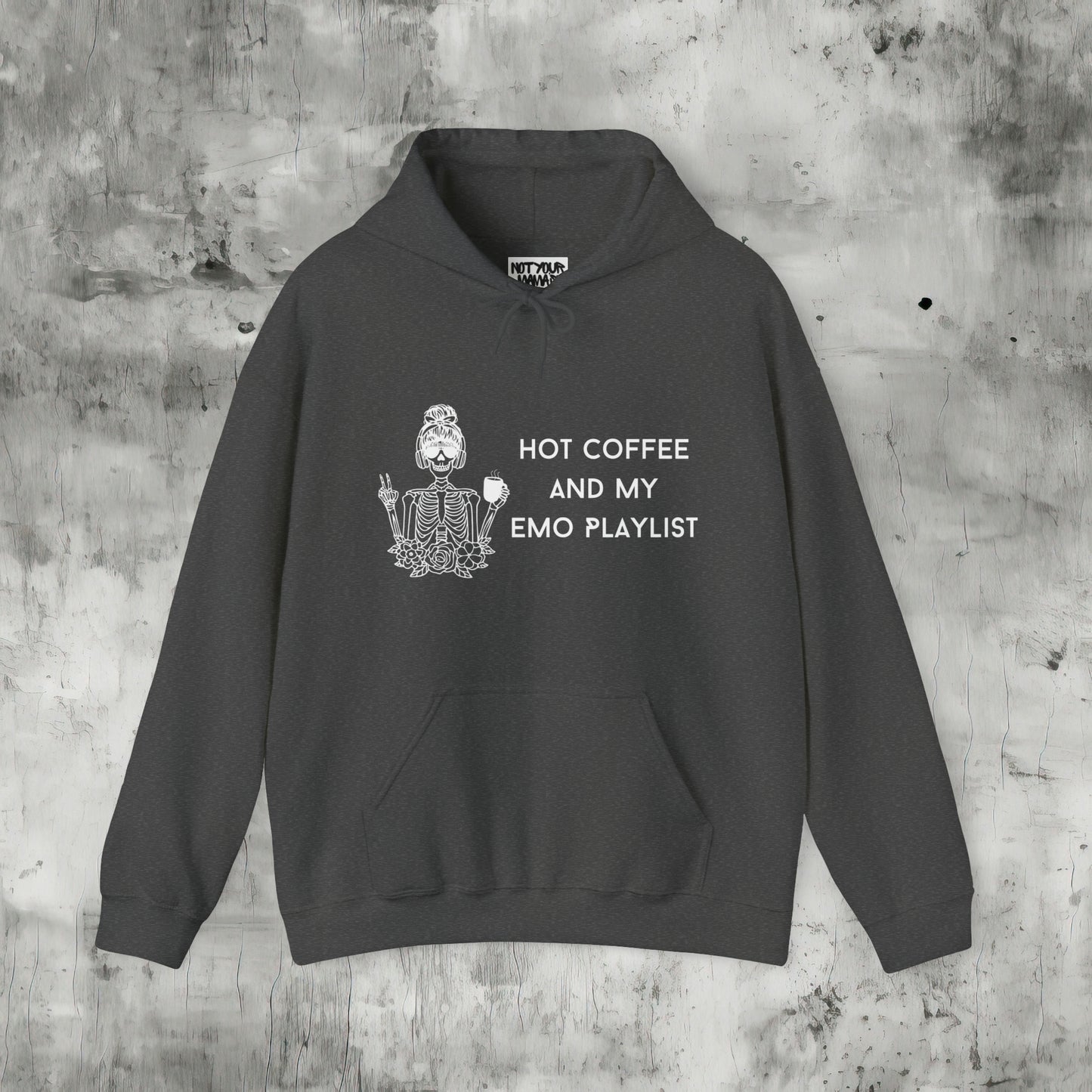 Hot Coffee and my Emo Playlist Hoodie