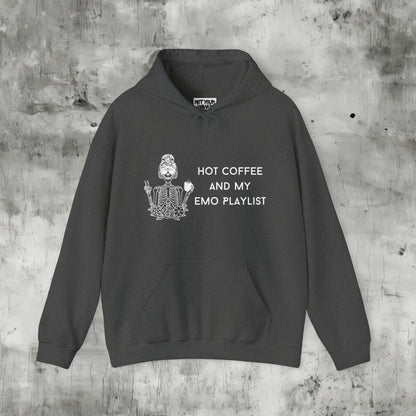 Hot Coffee and my Emo Playlist Hoodie