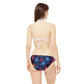 Neon Flowers Strappy Bikini Set