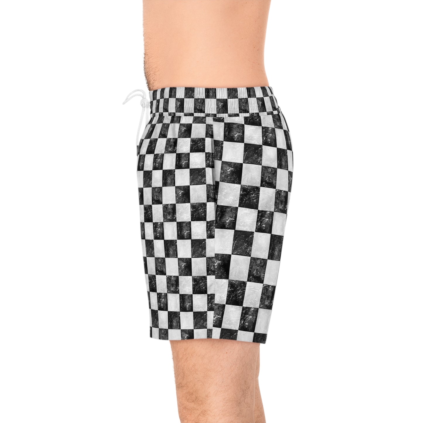 Washed Checkered Men's Swim Shorts