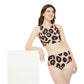 Pinky Peach Leopard Print Sporty Bikini Set