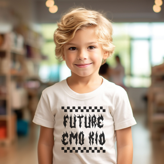 Future Emo Kid Checkered Kid's T-shirt