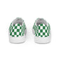 Green Checkered Men’s slip-on canvas shoes