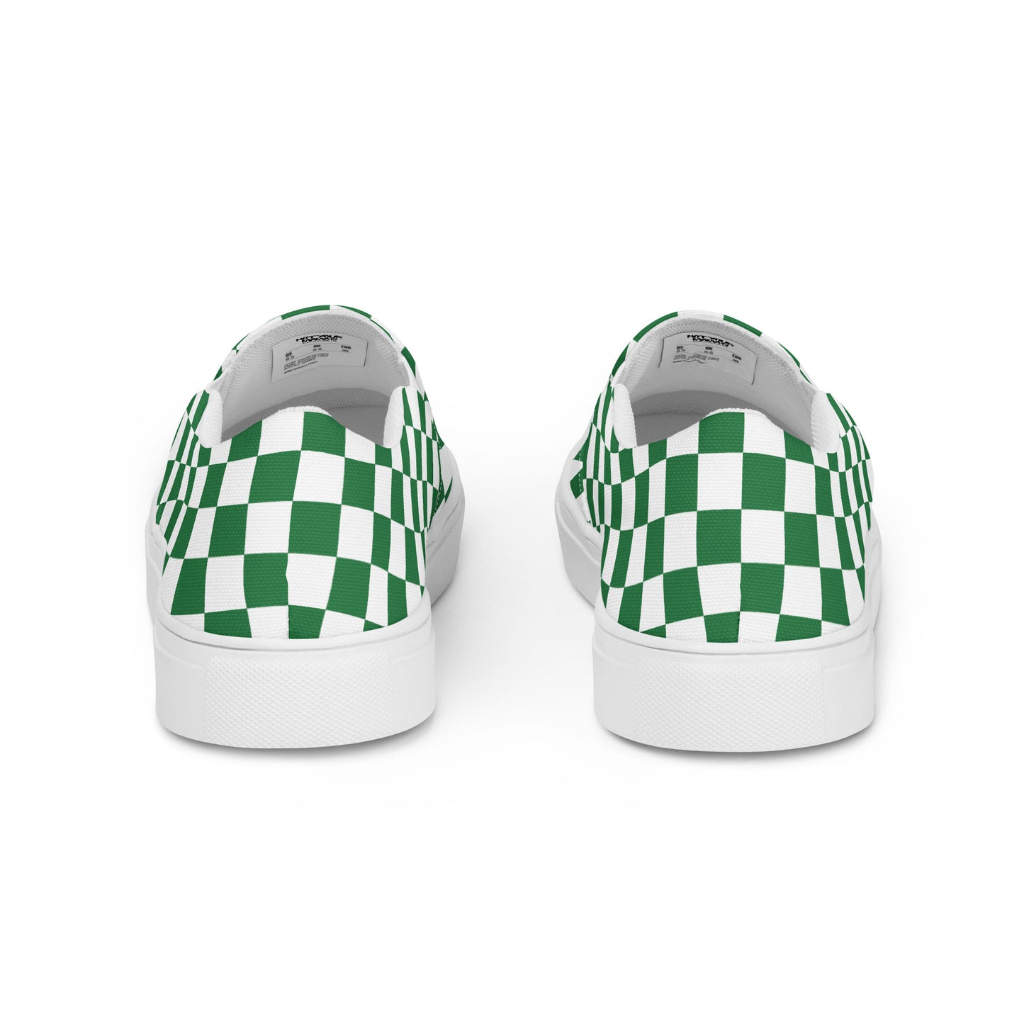Green Checkered Men’s slip-on canvas shoes