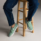 Green Checkered Men’s slip-on canvas shoes