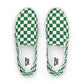 Green Checkered Men’s slip-on canvas shoes