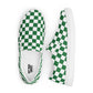 Green Checkered Men’s slip-on canvas shoes