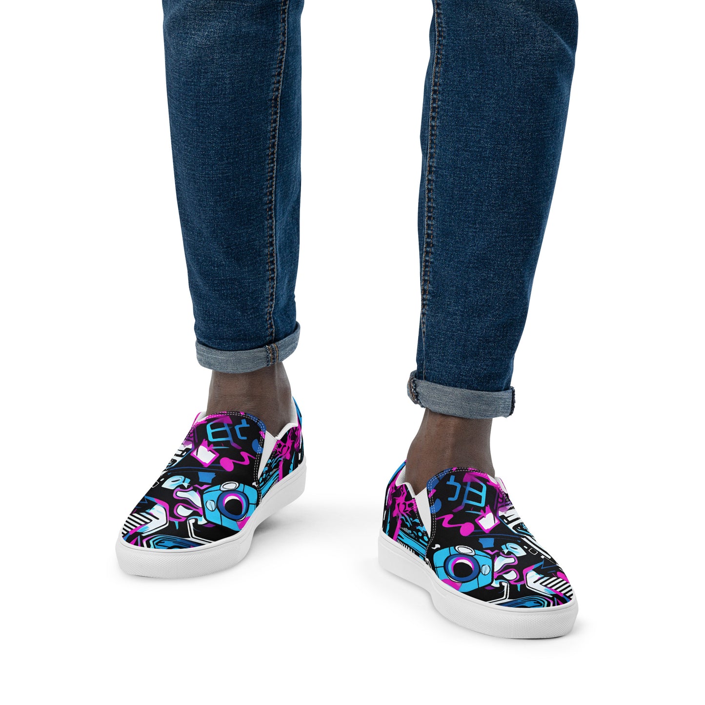 Abstract Movement Men’s slip-on canvas shoes