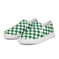 Green Checkered Men’s slip-on canvas shoes