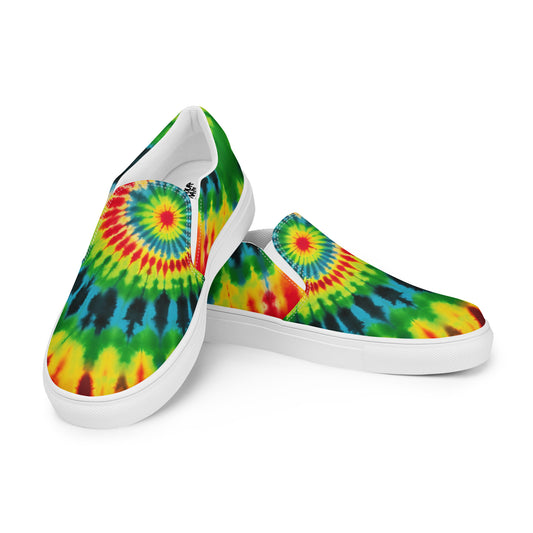 Tie-Dye Twist Men’s slip-on canvas shoes