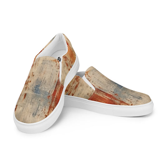 Rust Abstract Men’s slip-on canvas shoes