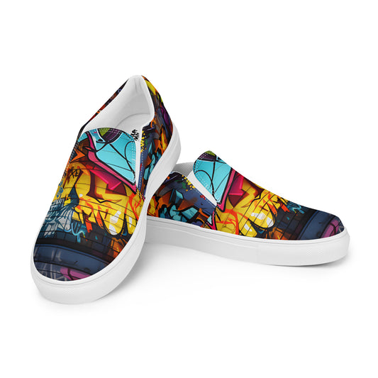 Graffiti Glide Men’s slip-on canvas shoes
