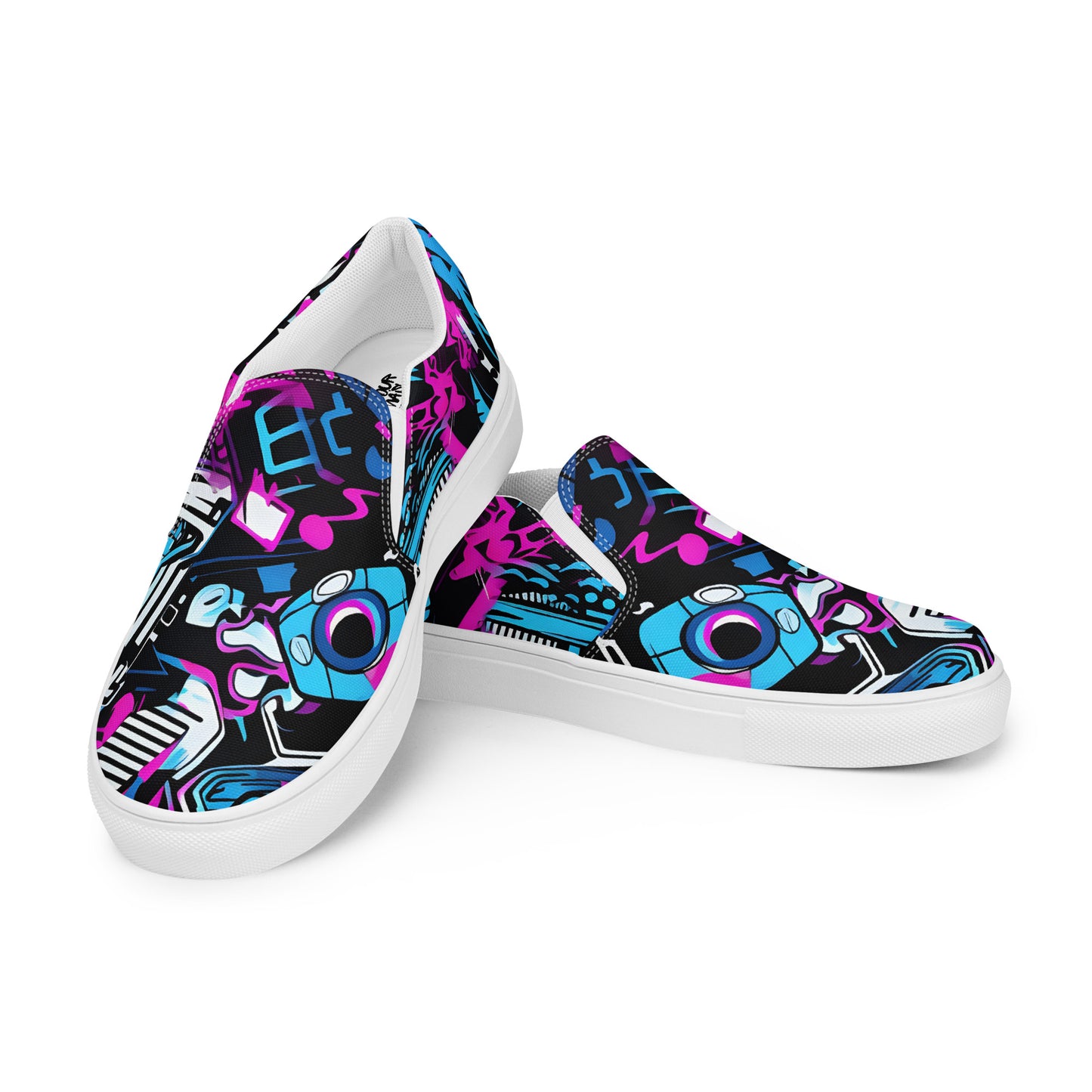 Abstract Movement Men’s slip-on canvas shoes