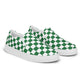 Green Checkered Men’s slip-on canvas shoes
