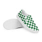 Green Checkered Men’s slip-on canvas shoes