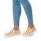 Orange Vibes Checkered Women’s slip-on canvas shoes