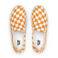 Orange Vibes Checkered Women’s slip-on canvas shoes
