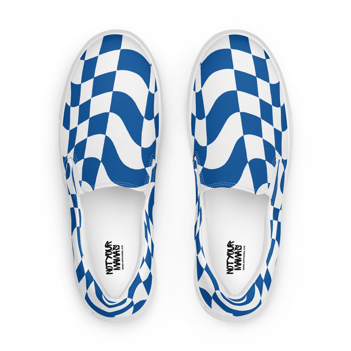 Blue Vibes Checkered Women’s slip-on canvas shoes