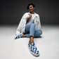 Blue Vibes Checkered Women’s slip-on canvas shoes