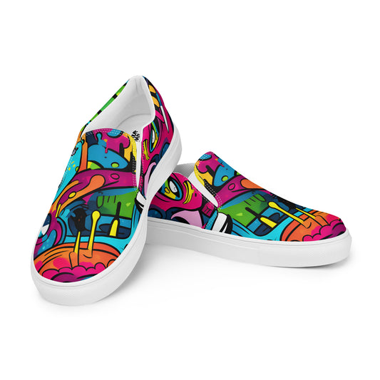 Doodle Monster Women’s slip-on canvas shoes