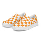 Orange Vibes Checkered Women’s slip-on canvas shoes