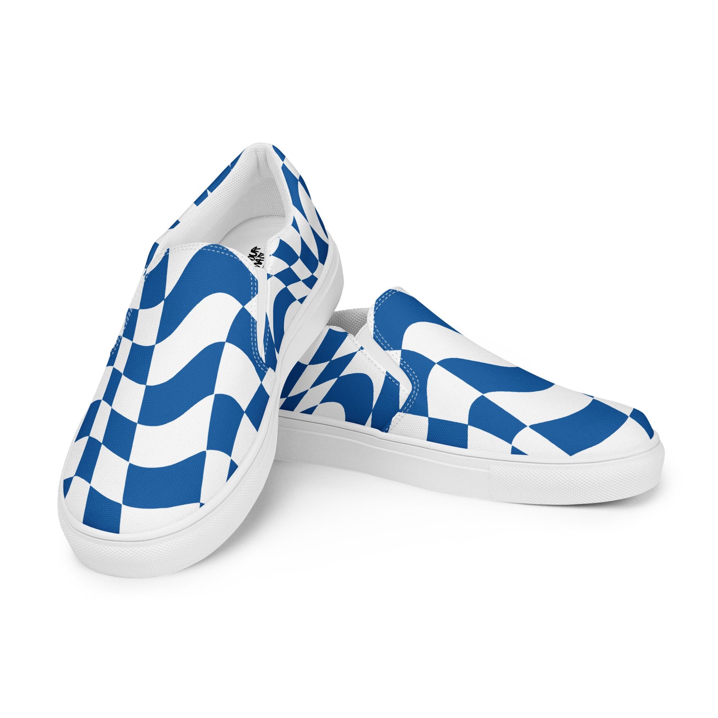 Blue Vibes Checkered Women’s slip-on canvas shoes