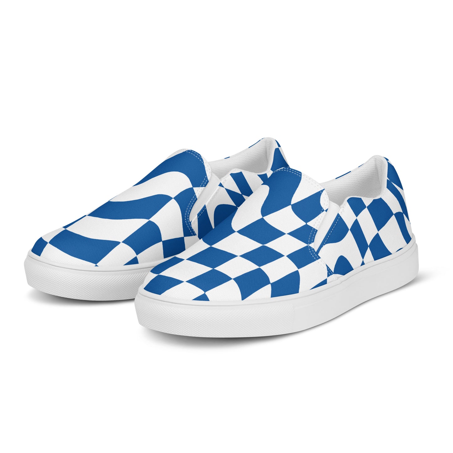 Blue Vibes Checkered Women’s slip-on canvas shoes