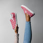 Checkered Flowers Women’s slip-on canvas shoes