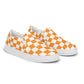 Orange Vibes Checkered Women’s slip-on canvas shoes