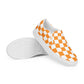 Orange Vibes Checkered Women’s slip-on canvas shoes