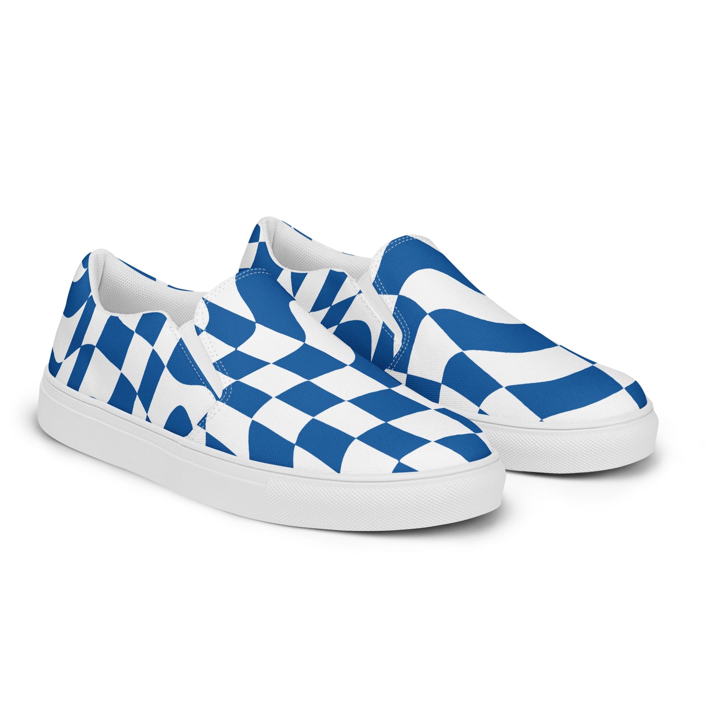 Blue Vibes Checkered Women’s slip-on canvas shoes