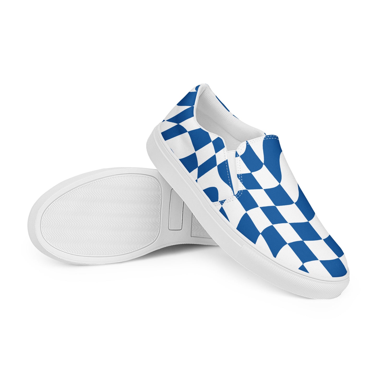 Blue Vibes Checkered Women’s slip-on canvas shoes